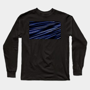 Blue dots moving from left to right in a dot matrix style Long Sleeve T-Shirt